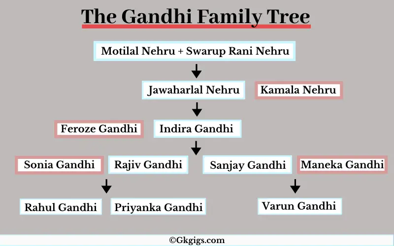Gandhi Family Tree Map