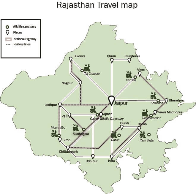 Rajasthan Tour Map