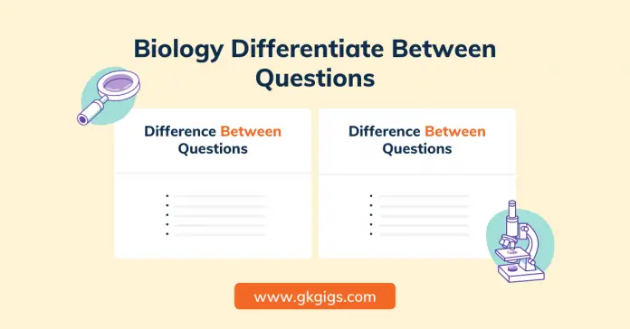 Biology Differentiate Between Questions