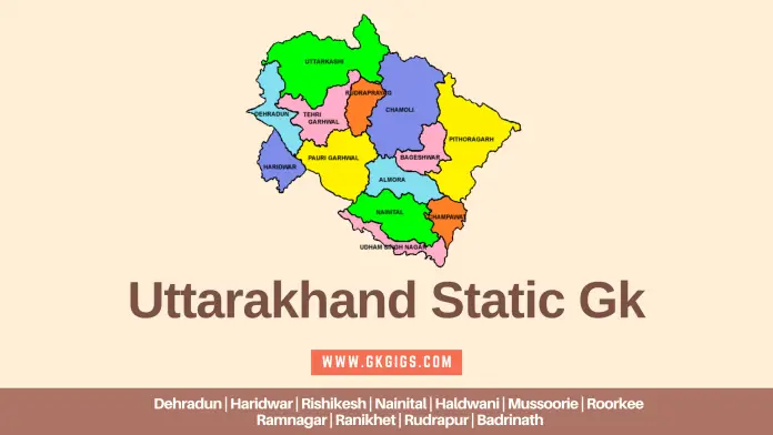 Uttarakhand General Knowledge (gkgigs.com) Uttarakhand Gk Questions And Answers