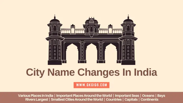 City Name Changes In India